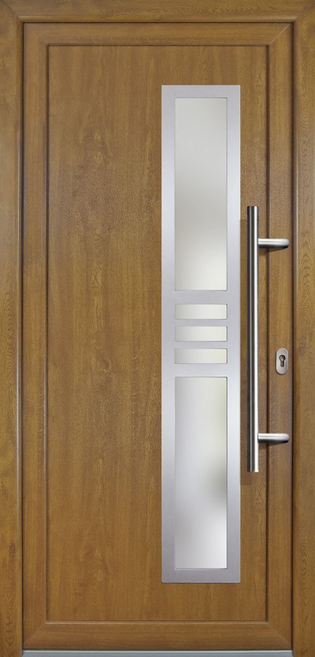 Meeth Haustür Signum PVC Exclusiv PVC Modell 53 98 x 200 cm, DIN rechts, Golden Oak