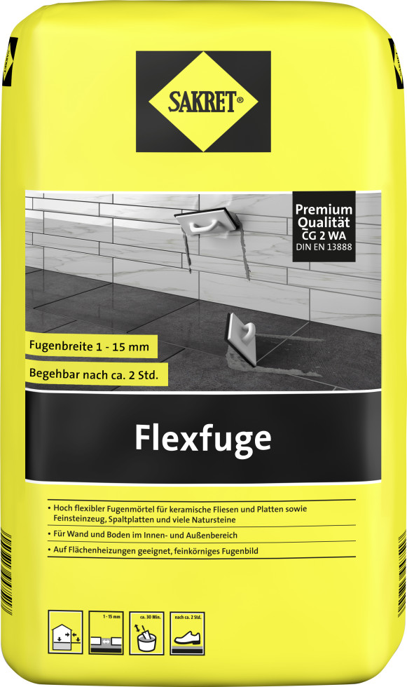 SAKRET Flexfuge 1 - 15 mm zementgrau 15 kg