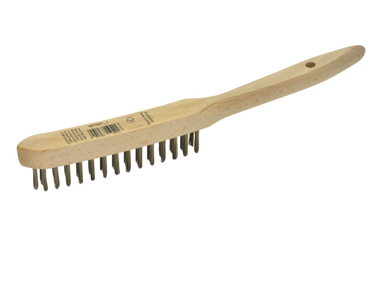 Nespoli Drahtbürste 2-reihig gerade Stahl 28,5 x 2,2 cm -Griff