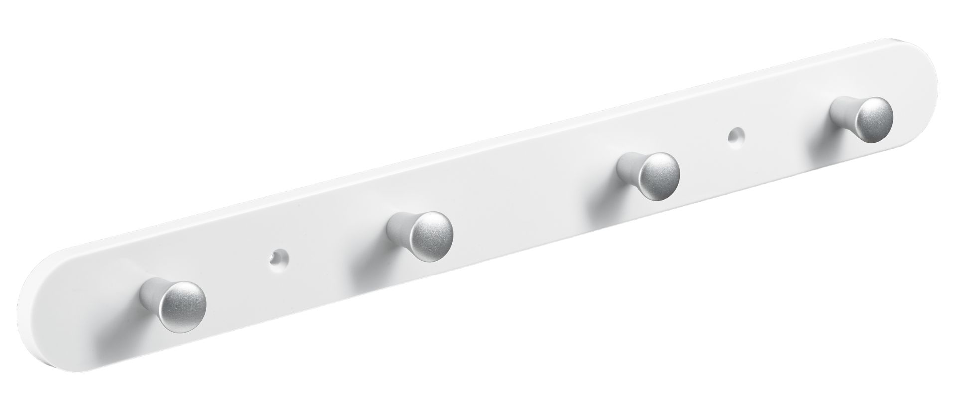 Hettich Garderobenleiste 4 Haken 38,0 x 4,0 x 0,8 cm weiß