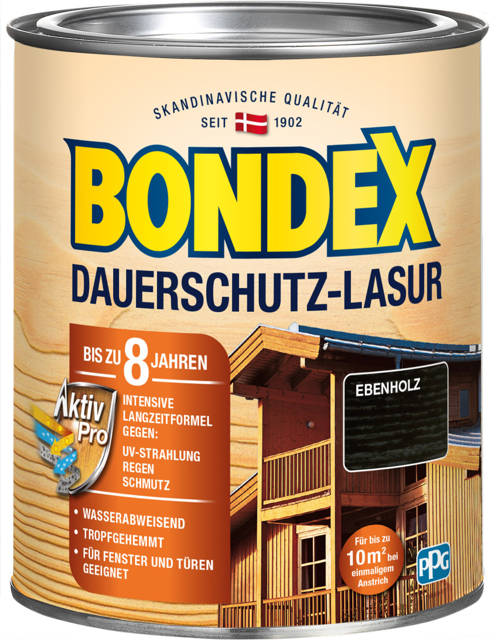 Bondex Dauerschutz Lasur 750 ml ebenholz