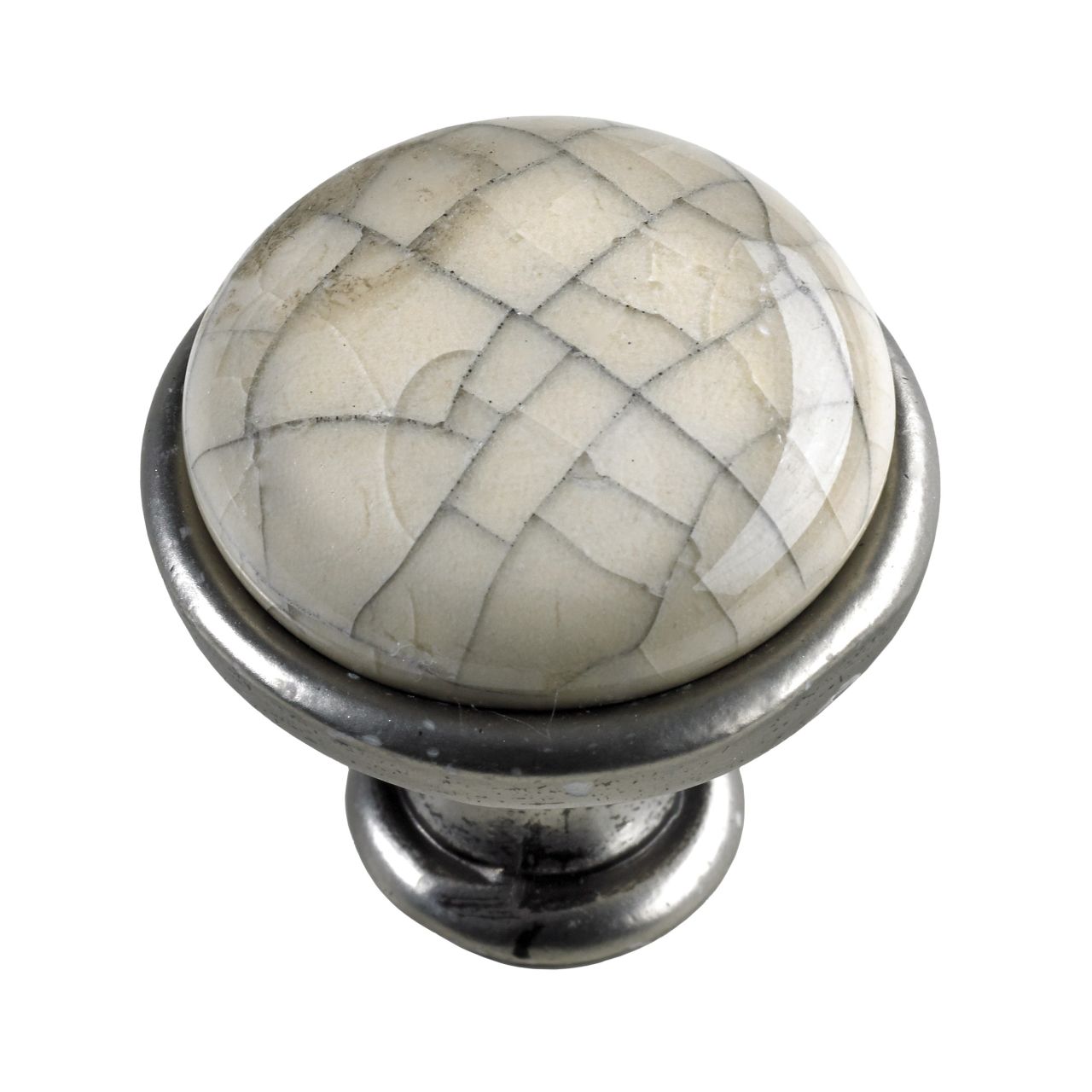 Hettich Möbelknopf Zinkdruckguss Keramik weiß Ø 27,5 mm - 1 Stück