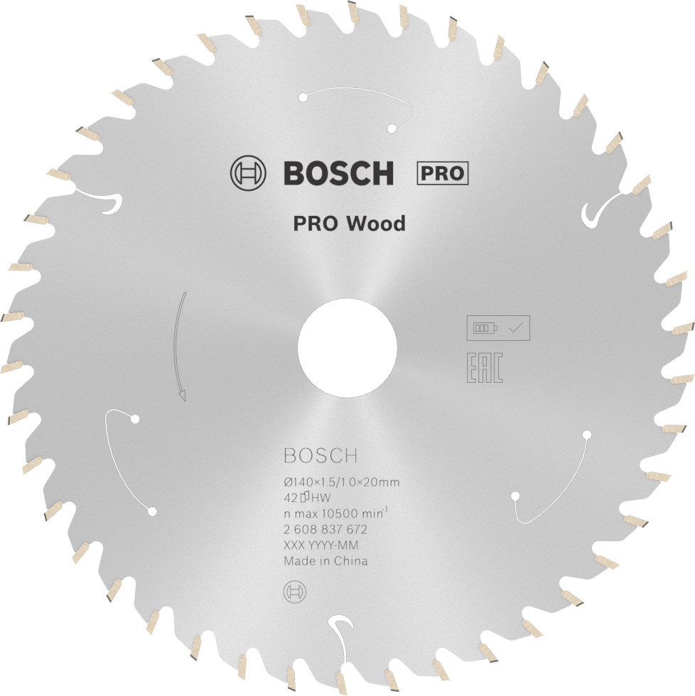 Bosch PRO Wood cordless Kreissägeblatt 140 x 1,5 x 20 mm T42