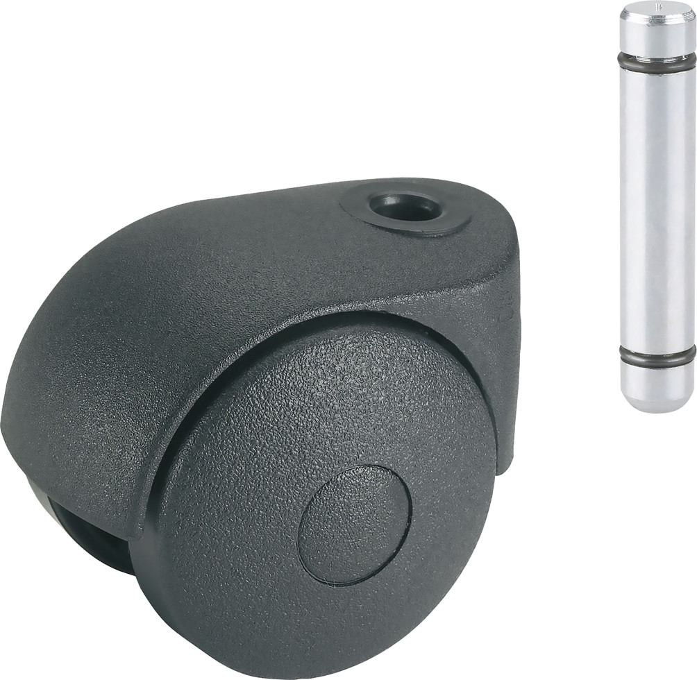 Doppelrolle Ø 40 mm für normale Böden mit Gewindestift Tragkr. 20 kg