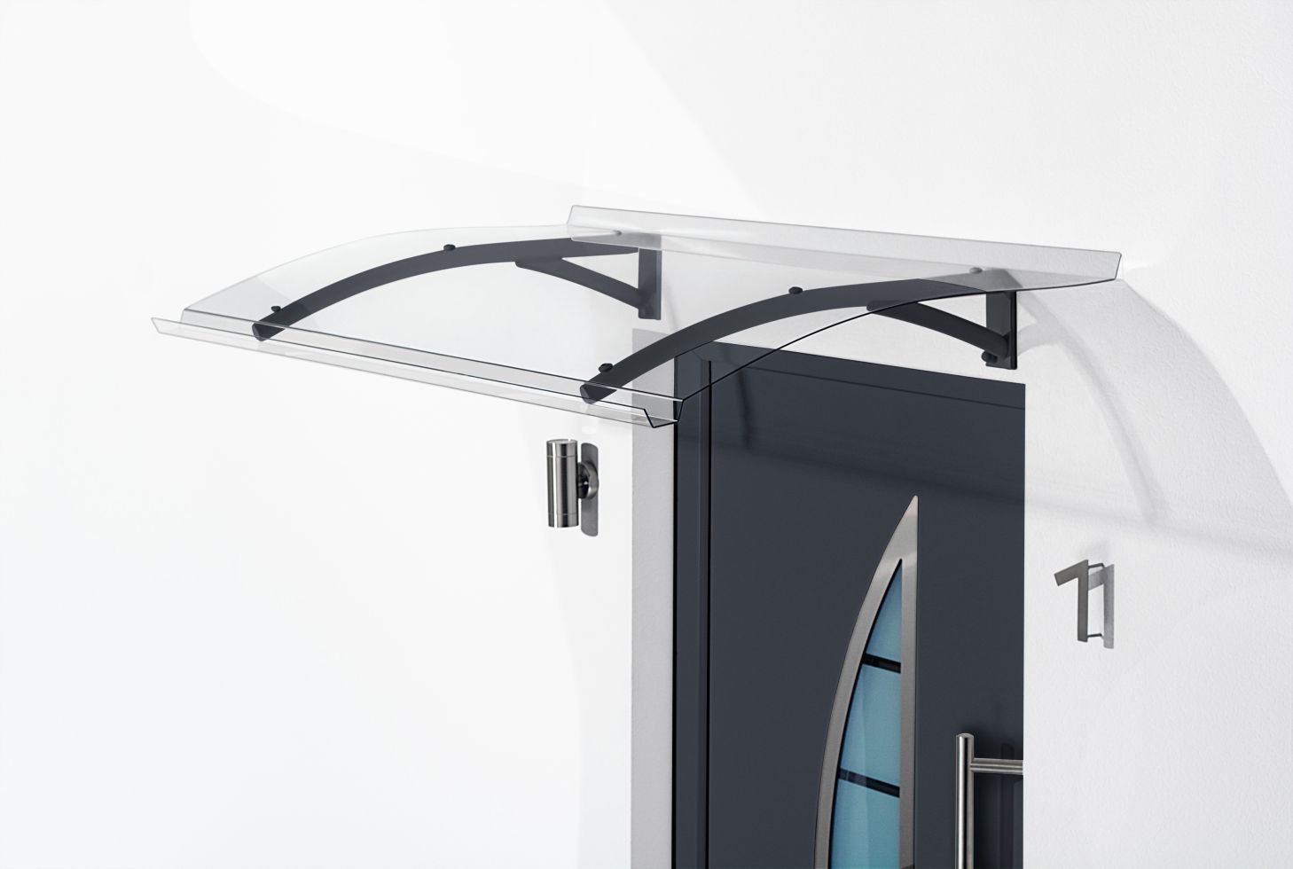 Gutta Vordach PT Secco 150 Aluminium anthrazit, Polycarbonat klar