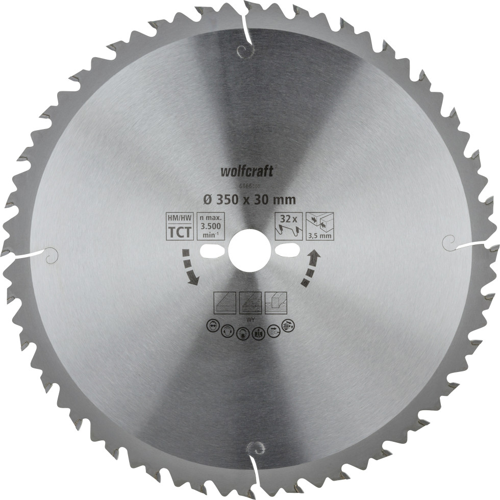 Wolfcraft Kreissägeblatt Serie grün Ø 350 mm Bohrung Ø 30 mm
