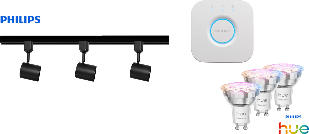 Philips LED Leuchten 3er Spot Zilo Easy Link + Smart-Home schwarz 100 cm warmweiß-kaltweiß RGB