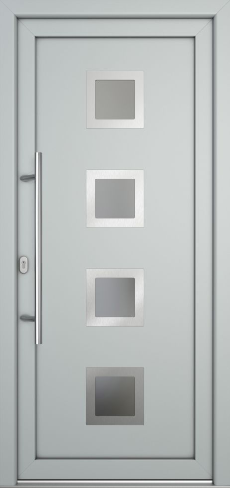 Meeth Haustür Signum Pro PVC Modell 84 108 x 208 cm DIN Links weiß/lichtgrau