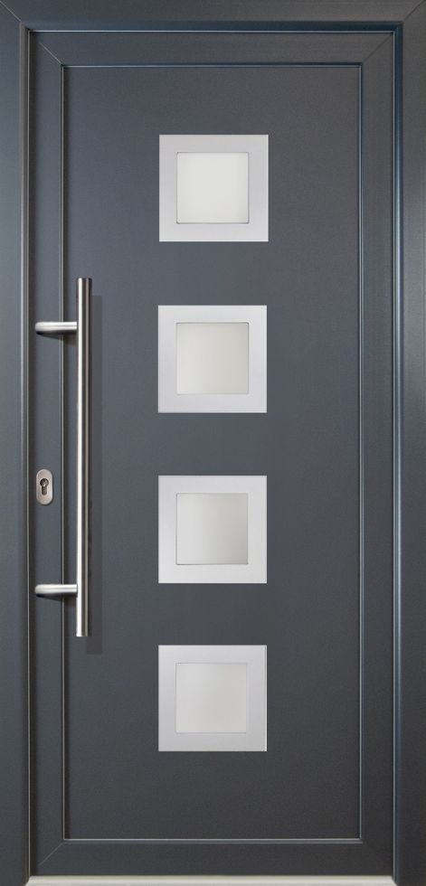 Meeth Haustür Signum PVC Exclusiv PVC Modell 84 108 x 208 cm, DIN links, Titan