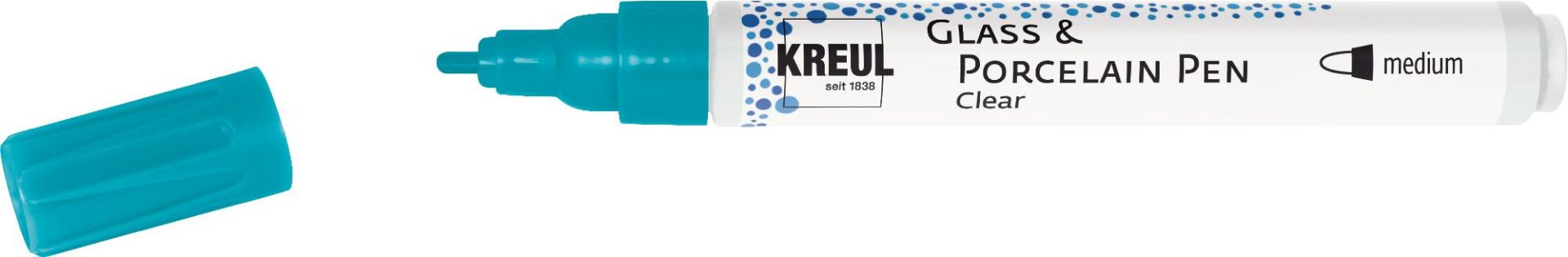 Kreul Glass & Porcelain Pen Clear medium türkis 2 - 4 mm