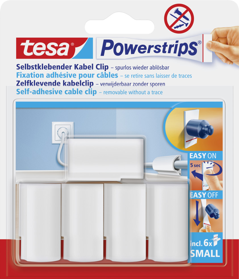 tesa Powerstrips Kabel Clip weiß