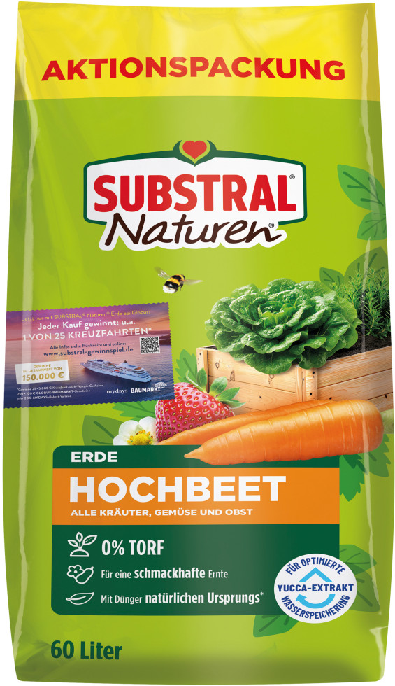 Substral Naturen Hochbeeterde 60 L Aktionspack torffrei