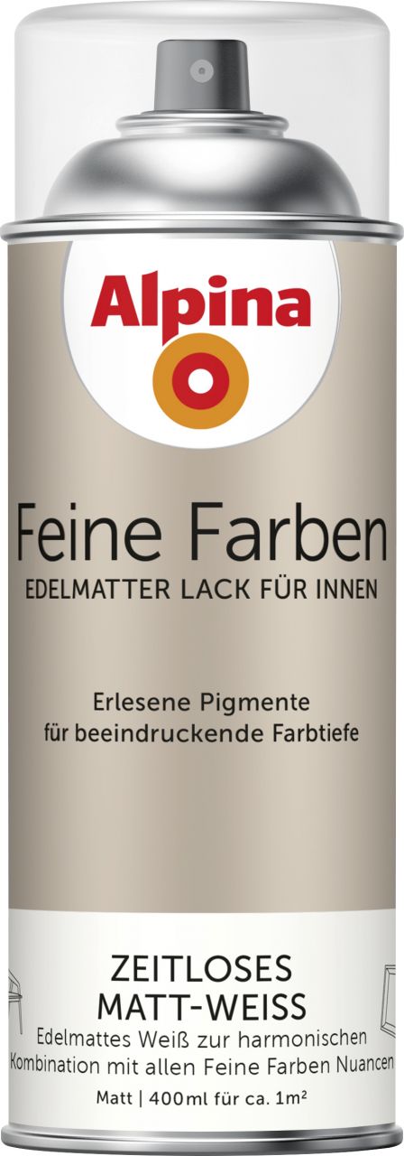 Alpina Feine Farben Sprühlack Zeitloses Matt-weiß 400 ml