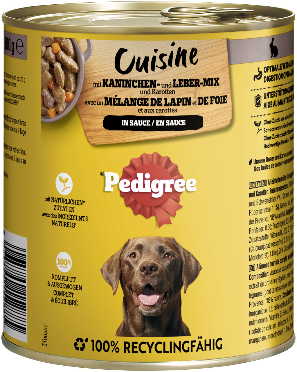 Pedigree Cuisine Hundenassfutter Adult 800 g Kaninchen