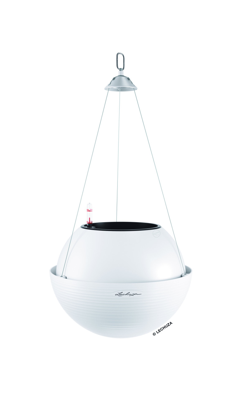 Lechuza Hängeampel Bola Color Ø 32 x 25 cm weiß inkl. Bewässerungsset