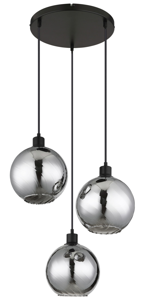 Globo Hängeleuchte Ulf Ø 46 x 120 cm Glas schwarz matt