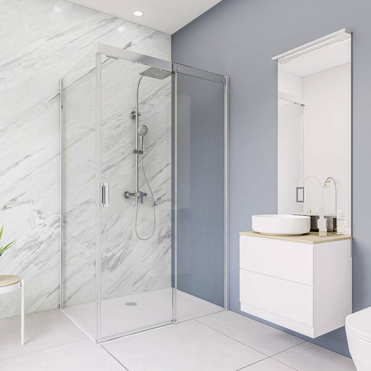 Breuer Duschrückwand Hochglanz Marmor Dekor 100 x 255 x 0,3 cm