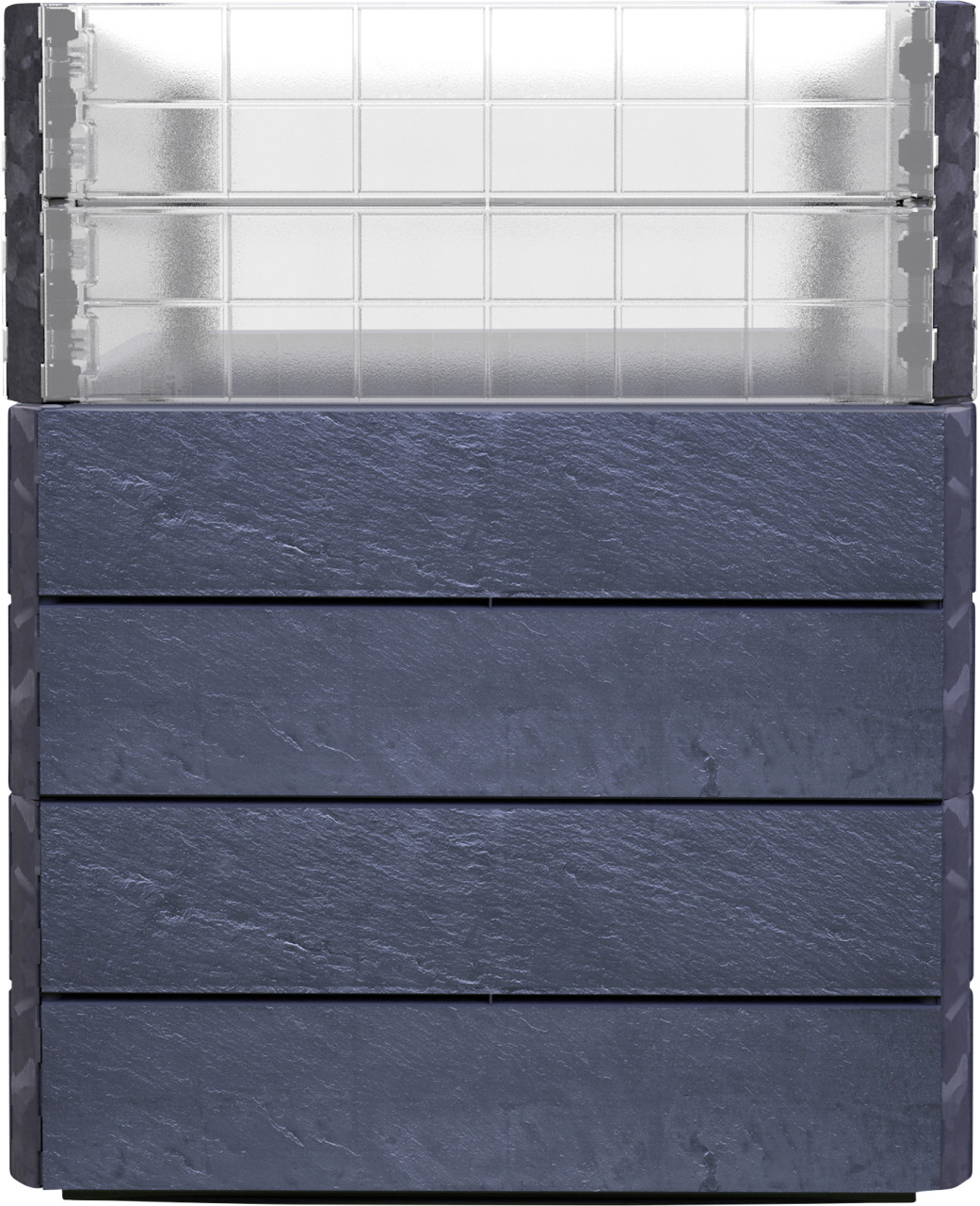 Garantia Hochbeet Ergo Quadro Turbo M 75 80 x 60 x 75 cm, stone, mit Flora Wassersystem und Wachstum