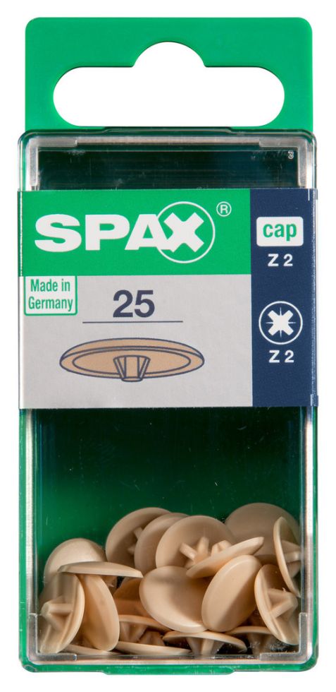 Spax Abdeckkappen beige zum stecken (kreuz)- 25 Stk.
