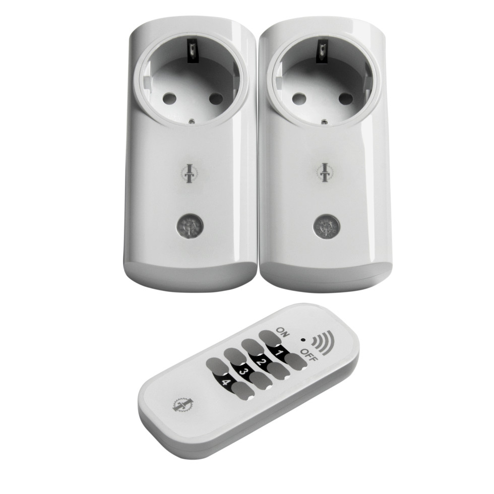 Intertechno Funk-Steckdosen IT2P-2300 mit Handsender Smart Home 2er Set