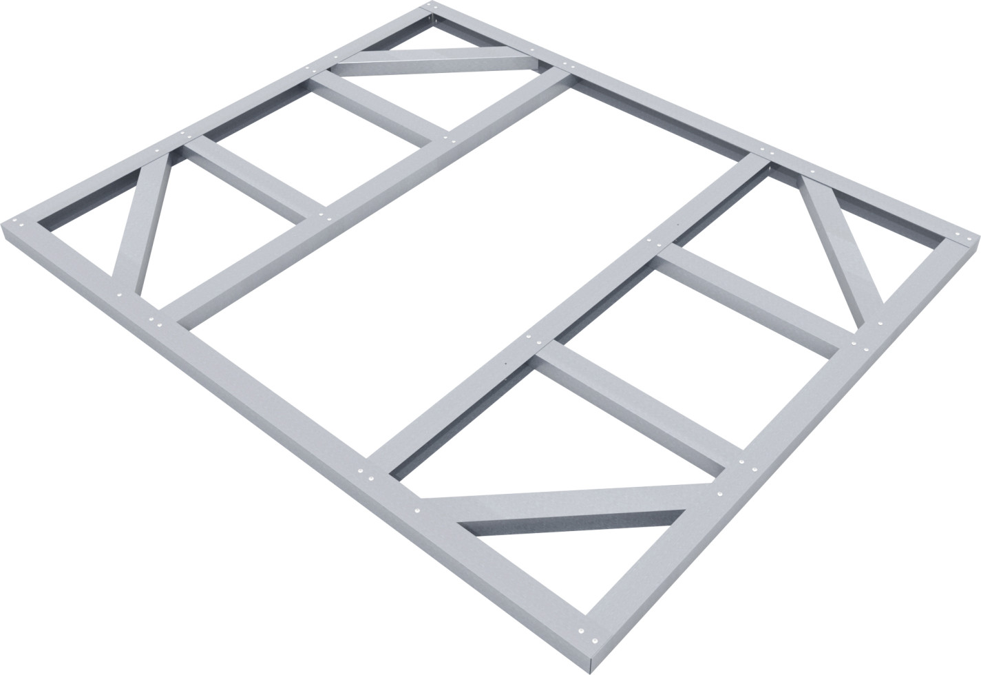 Globel Fundamentbodenrahmen 6 x 5 zu Gerätehaus Dream 65 und Lean To 56