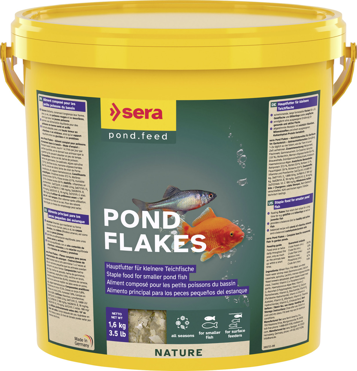 Sera Pond Fischfutter Teich Flakes 10 L