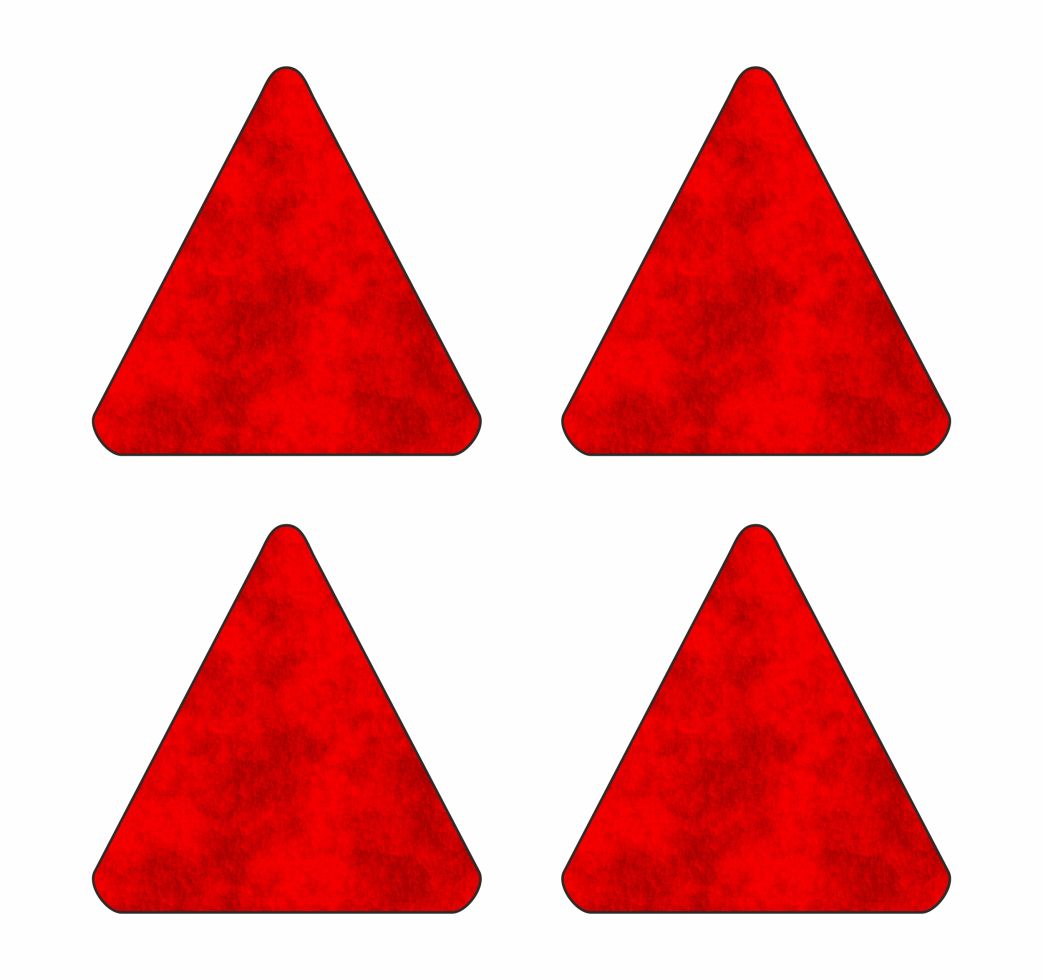 Hermann Schütz Aufkleber Holografie-Leucht-Reflektoren Dreiecke rot Bogengröße: 110x90mm, 4 Motive