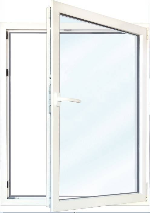 Meeth Fenster 50 x 120 cm DIN rechts 1 flügelig Dreh-Kipp weiß/golden Oak