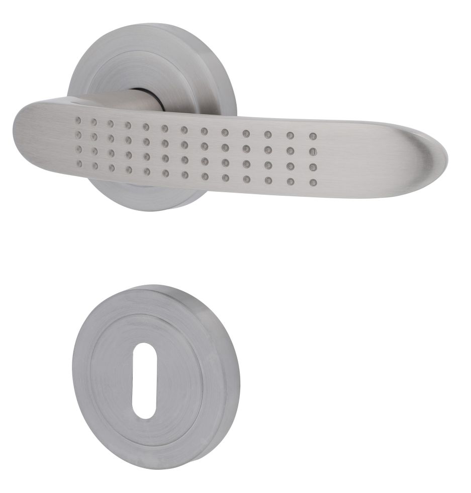 Alpertec BB-Rosettengarnitur Carlo Messing silber rund