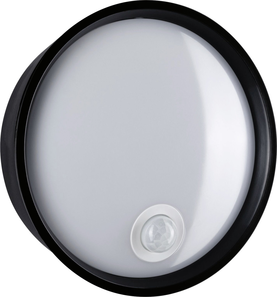 Paulmann LED Außenleuchte Platomo schwarz Ø 18 cm warmweiß mit Bewegungsmelder