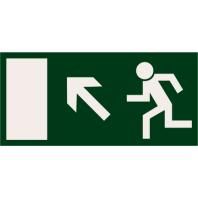 Hinweisschild Notausgang links oben