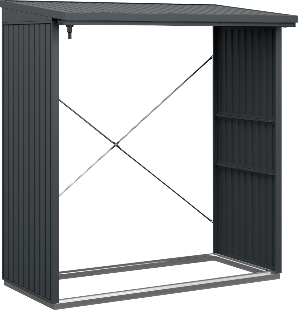 Ecostar Kaminholzregal Trend-V Typ 2, anthrazitgrau, mit Verstrebung