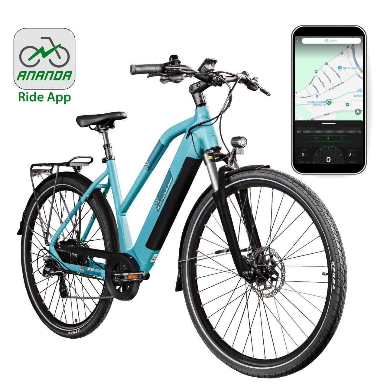 Zündapp E-Bike Z810 Trekking 28 Zoll 8-Gang 550 Wh türkisblau