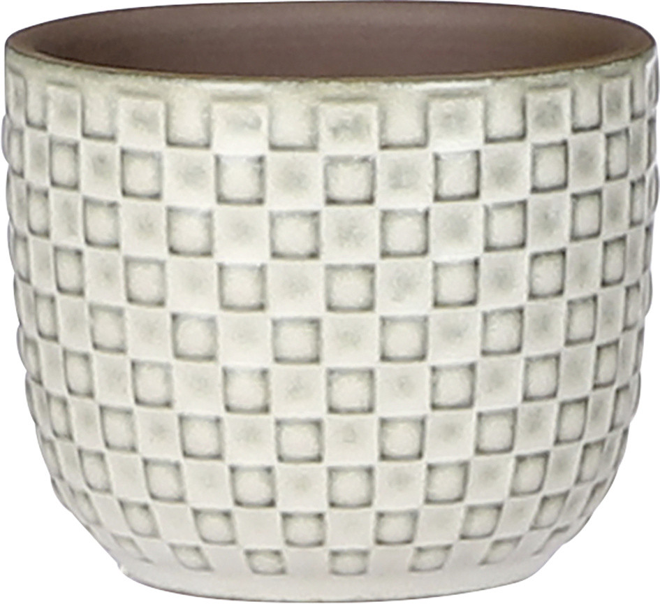 Mica Decorations Übertopf Keramik Daan weiß Ø 8 x 7 cm