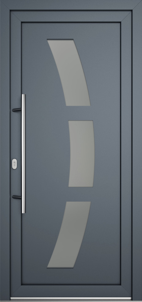 Meeth Haustür Optimal Pro PVC Modell 103 88 x 208 cm DIN Links weiß/titan