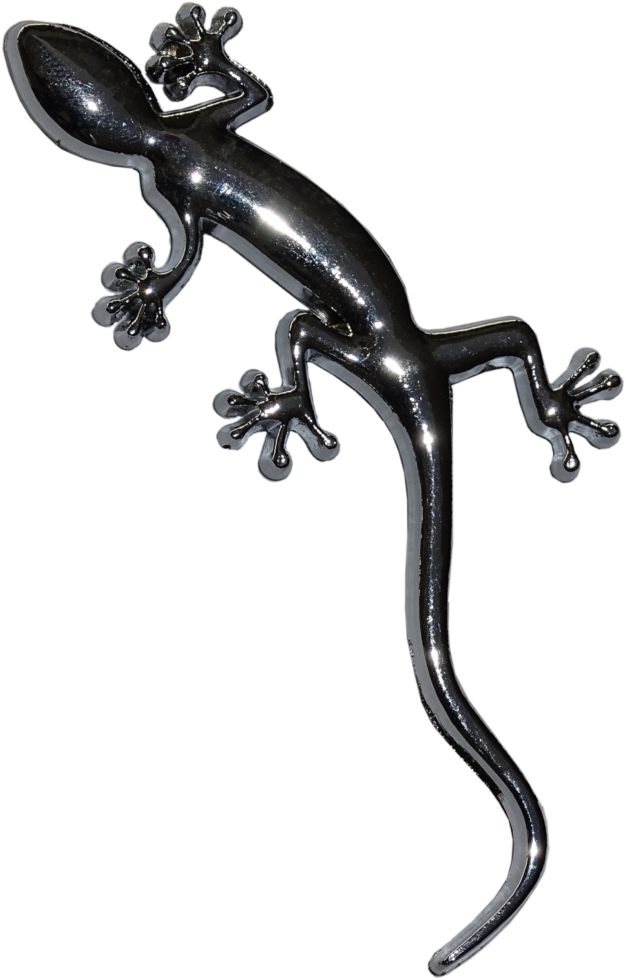 Hermann Schütz Relief-Chrome-Tattoo Gecko chrome 80x35mm