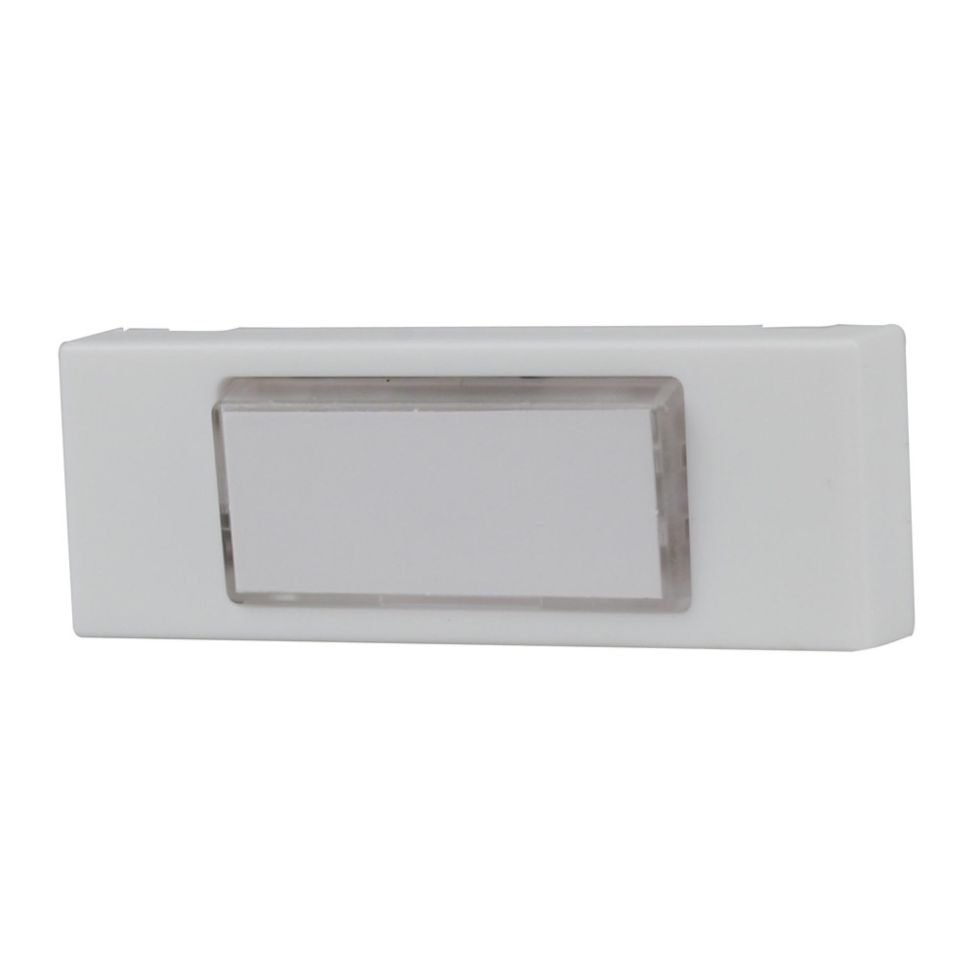 Klingel-Taster 1-fach Aufputz eckig mit Namensschild weiß