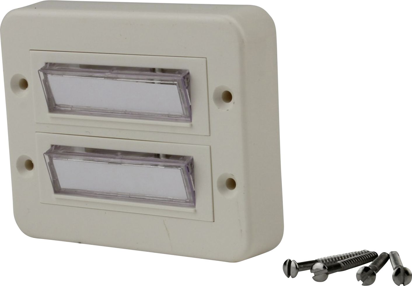 FRIEDLAND Klingel-Taster 2-fach eckig mit Namensschild weiß