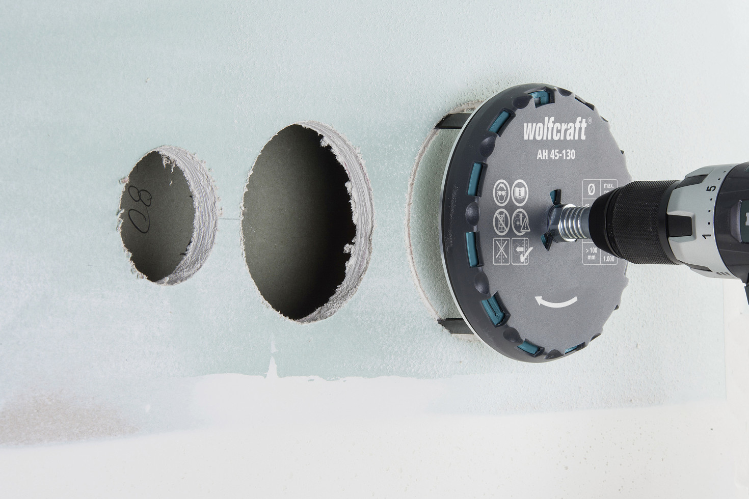 Wolfcraft Lochsäge Ø 45-130 mm verstellbar