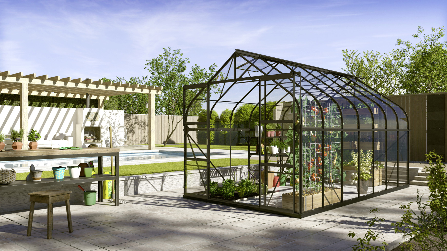 Vitavia Gewächshaus Dione 11500 264 x 445 cm 3 mm ESG