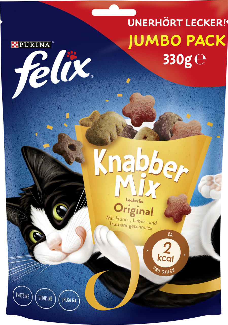Felix KnabberMix Katzensnack Original mit Huhn, Leber & Truthahn 330 g
