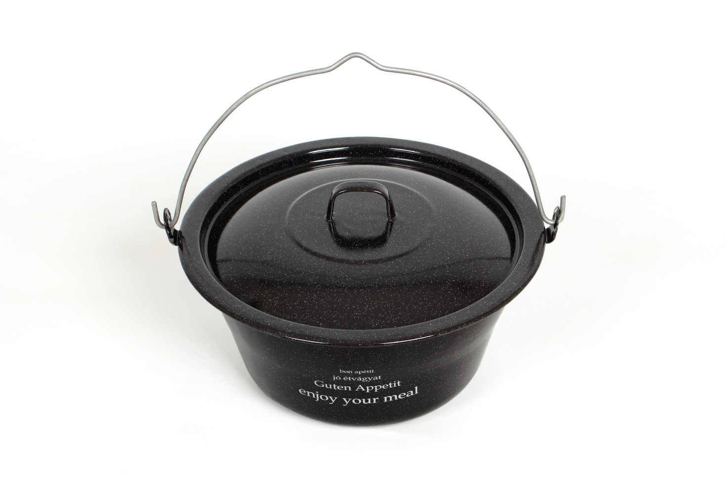 Su-Deco Gulaschkessel 10 Liter mit Deckel schwarz granit