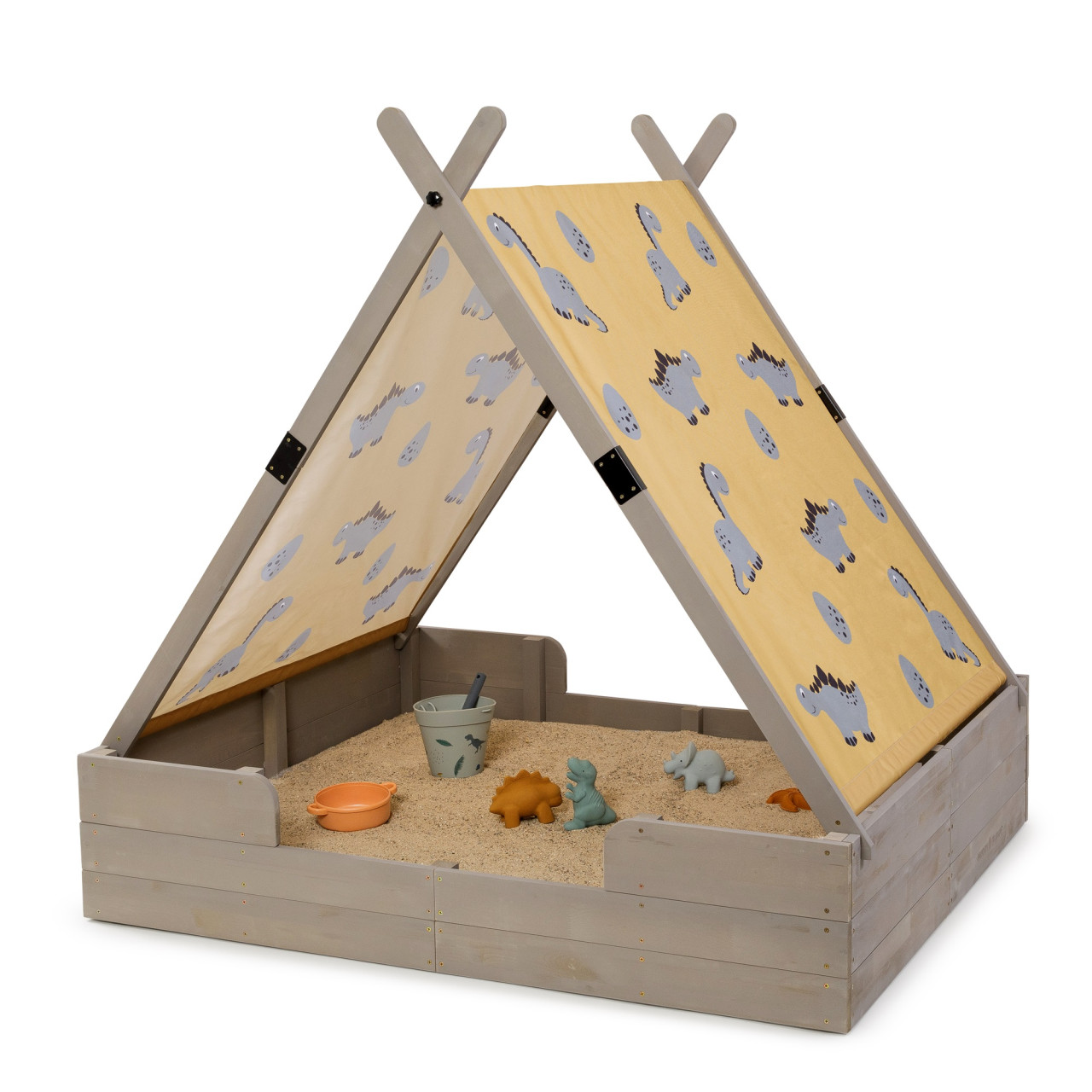 Muddy Buddy Sandkasten mit Zelt Dino Lover 140 x 120 x 140 cm