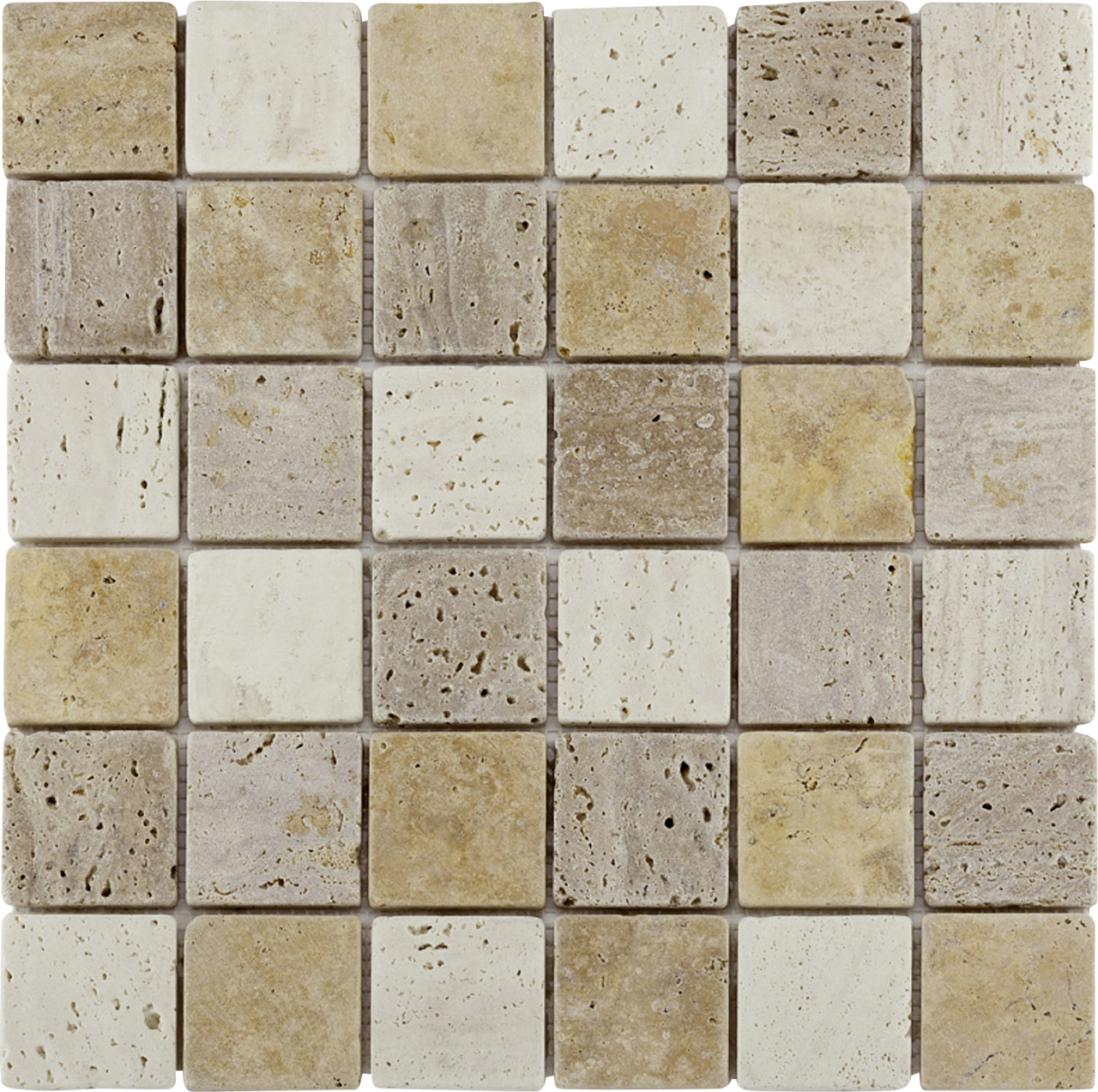Mosaikfliese Marmor Rustica 30 x 30 cm multicolor Steinmaß: ca. 4,8 x 4,8 cm