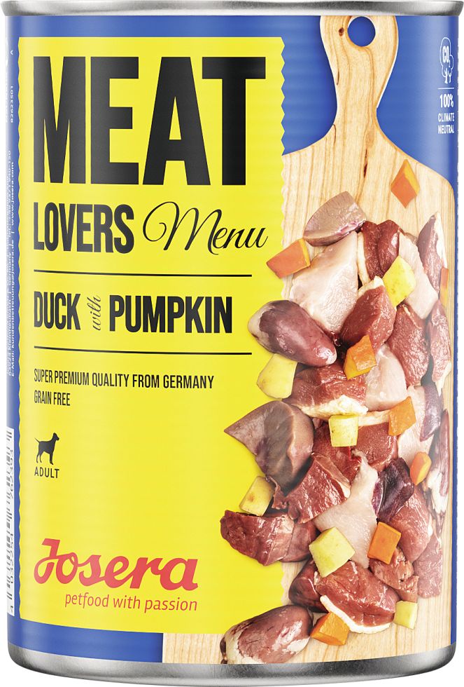 Josera Meat Lovers Hundenassfutter Adult getreidefrei 400 g Ente & Kürbis