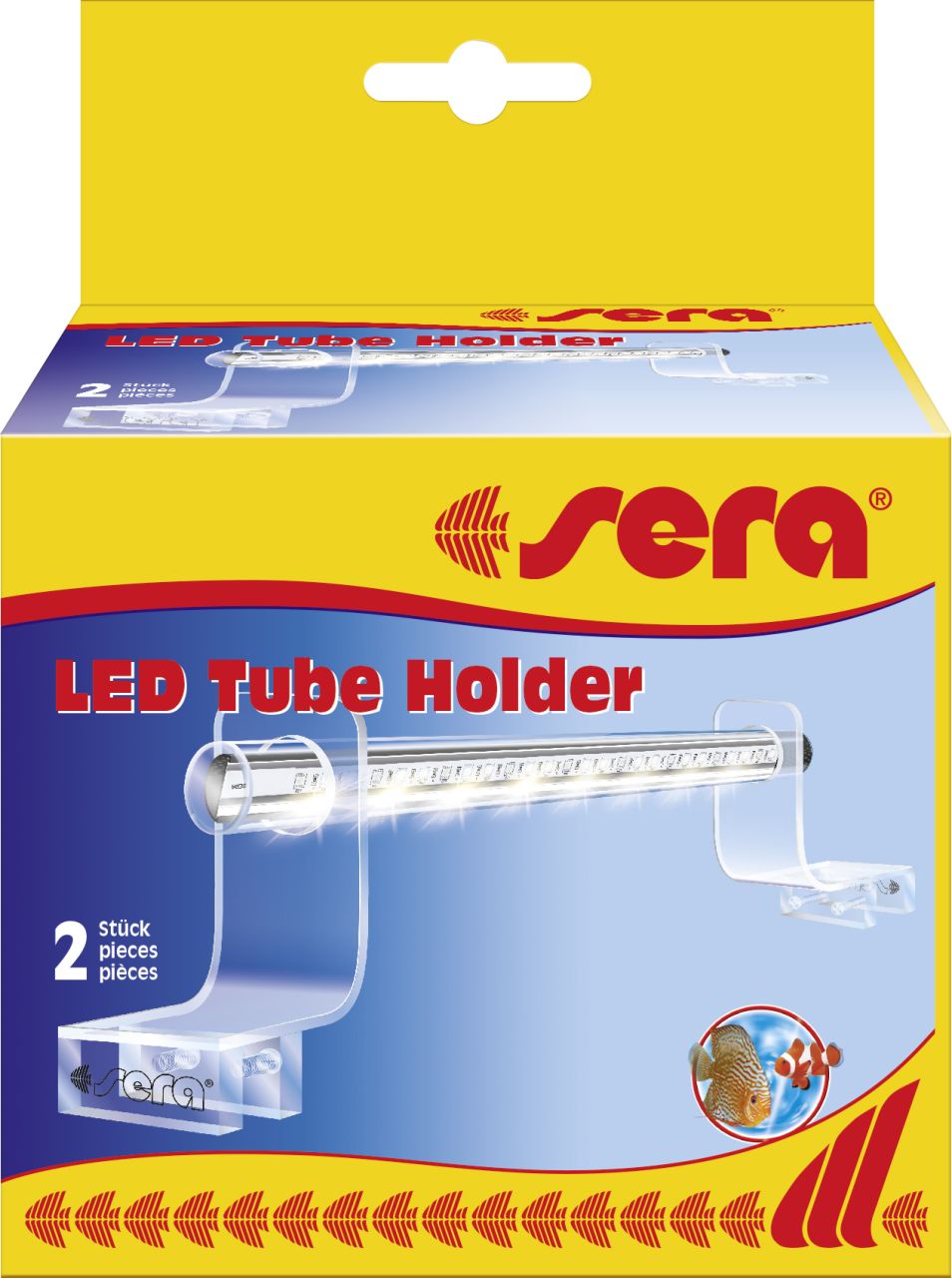 Sera Aquarium-Beleuchtung Acrylglashalterung LED Tube Holder Clear 2 Stück