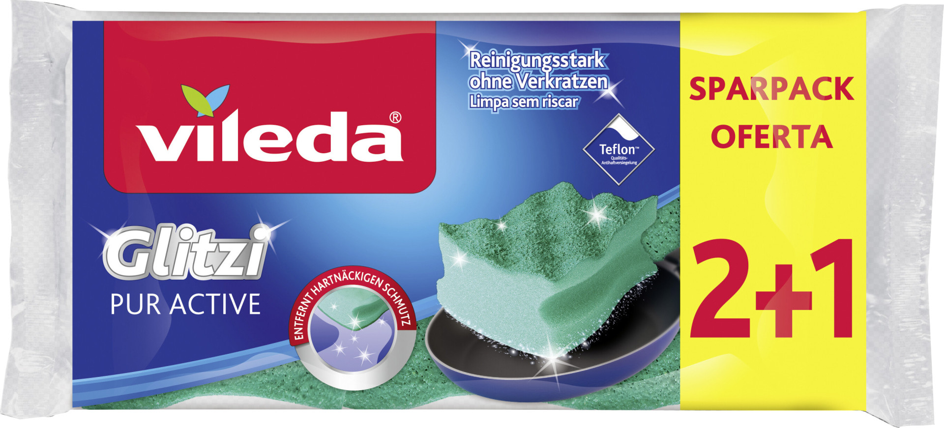 Vileda Topfreiniger Glitzi Pur Active 2+1 3 Stück