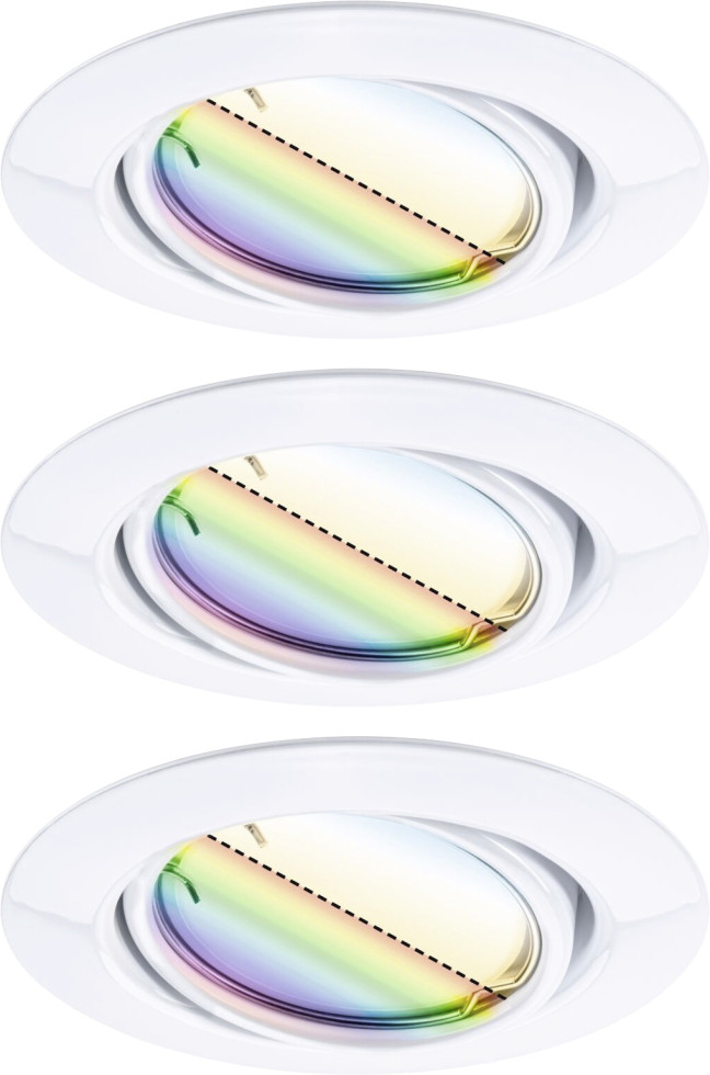 Paulmann LED Einbauleuchte Coin Base 3er Set weiß Zigbee RGBW RGBW Ø 9 cm schwenkbar