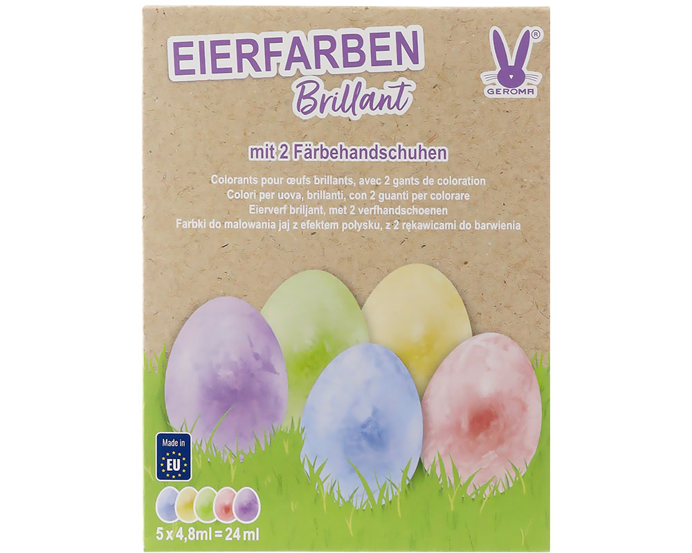 Eierfarben Glanzeffekt 5 Farben Brilliant inkl. Färbehandschuhen