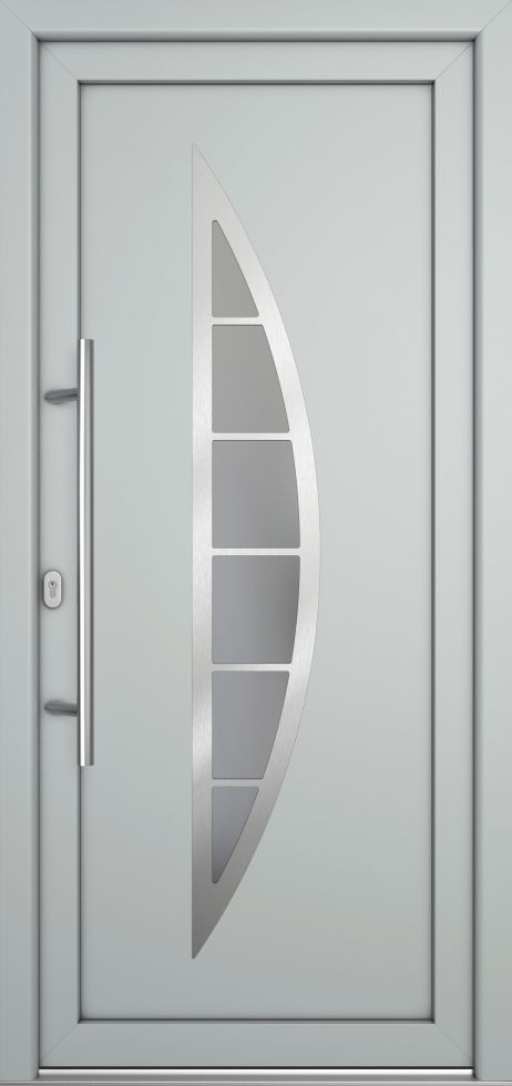Meeth Haustür Signum Pro PVC Modell 28 98 x 200 cm DIN Links weiß/lichtgrau